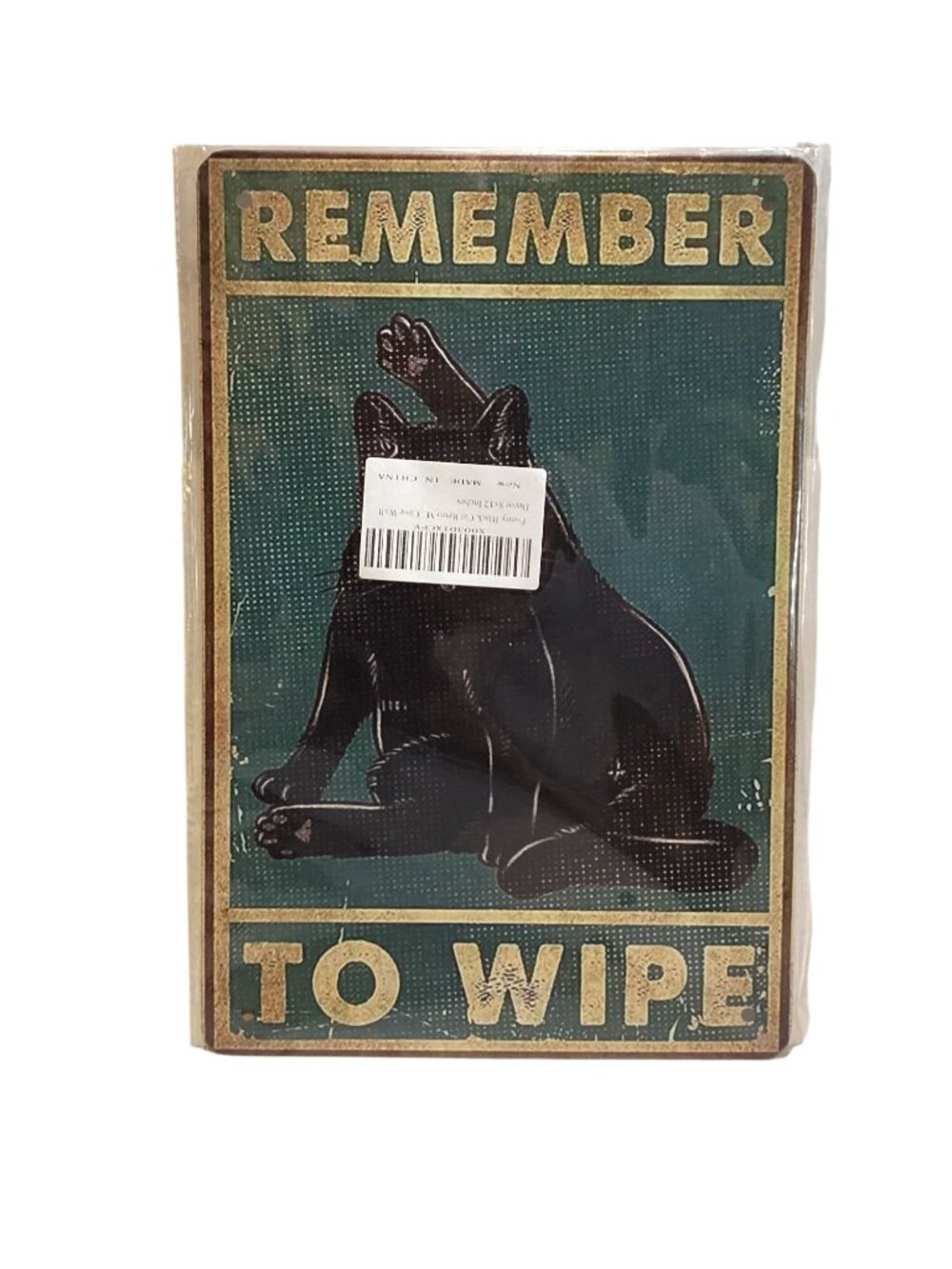 "Remember To Wipe" Golden Era Distressed 8" X 12" Tin Signage NEW